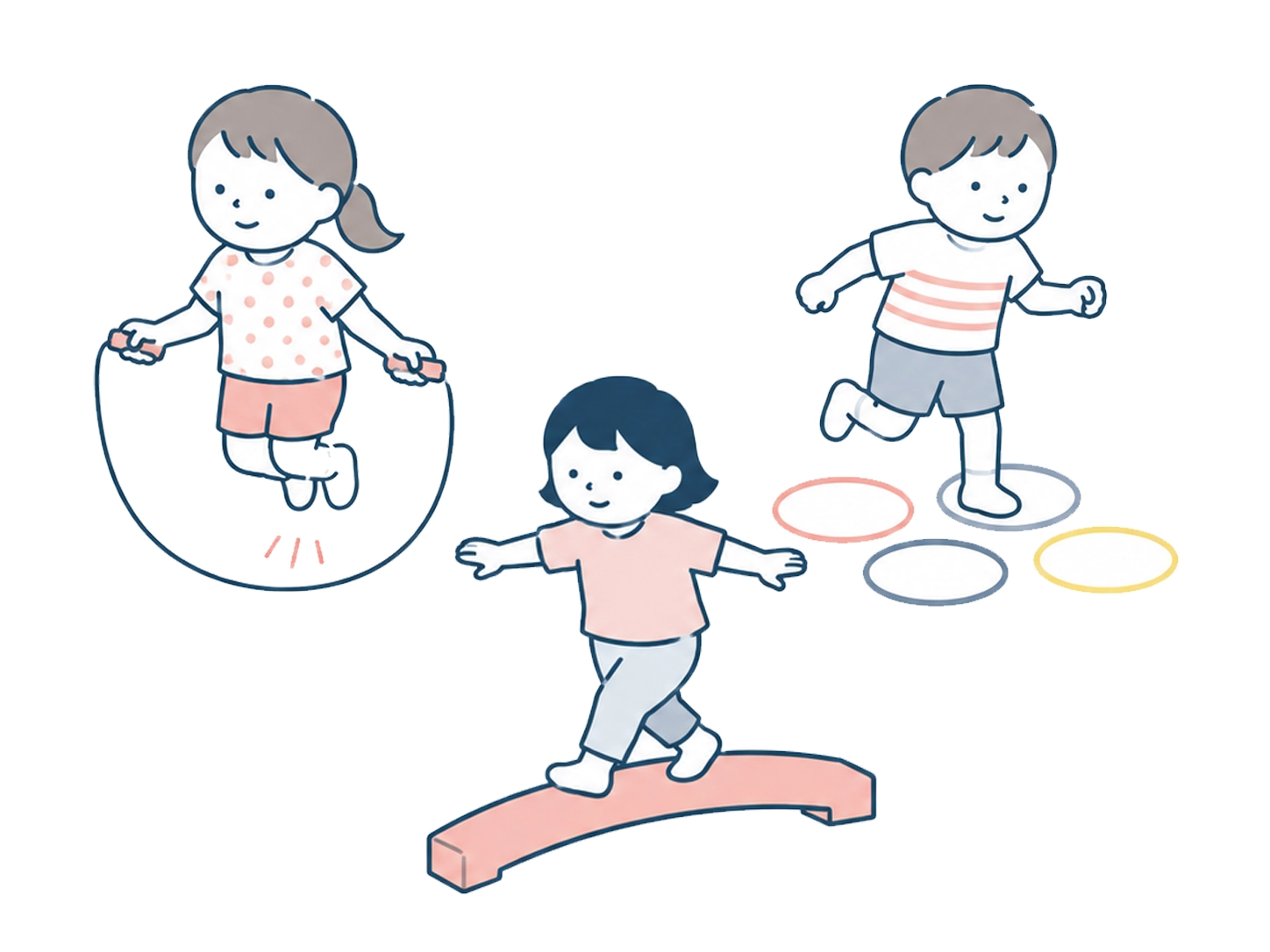 さまざまな運動あそびを示すイラスト